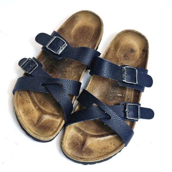 Birki's Birkenstock Blue Nepal Criss Cross Sandals 7 - Picture 1 of 10